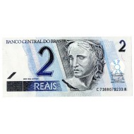 BRAZIL 2 REAIS 2001 UNC BANKNOTE P249 TURTLE