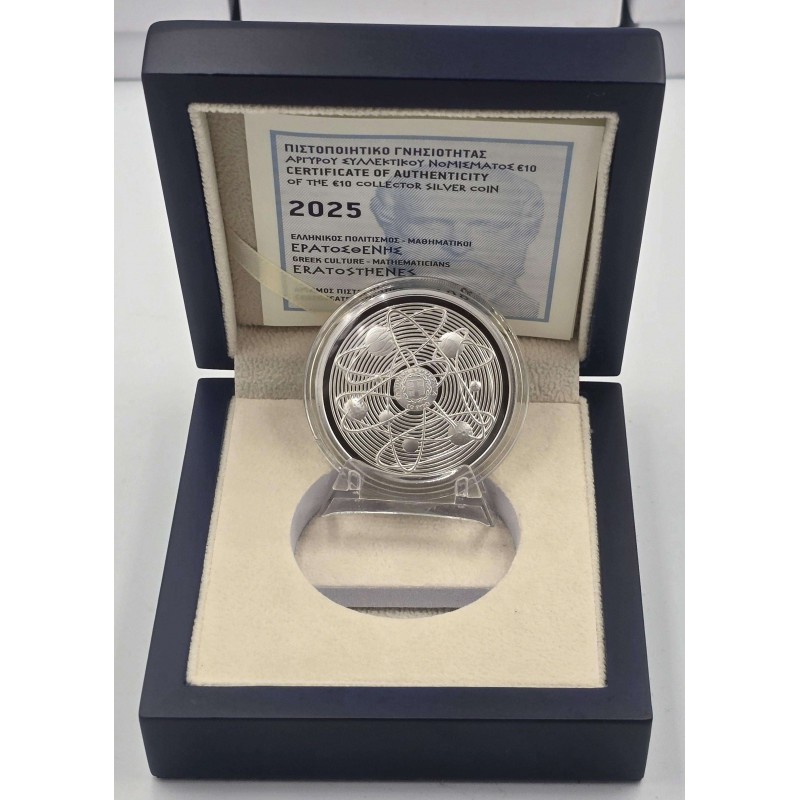Greece 2025 Mathematicians Eratosthenes Silver Proof coin WORLD COINS