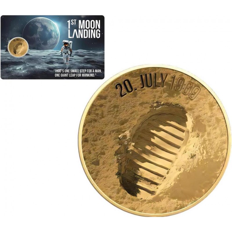 MOONLANDING 1/1000 Oz Gold Coin 3000 Francs Chad 2024 GOLD AND SILVER BULLION