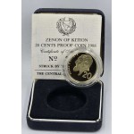 CYPRUS 1988 PROOF 20 CENT ZENON KITIEUS 1989 COIN WORLD COINS