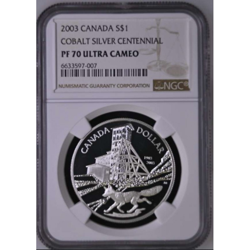 CANADA 1 DOLLAR 2003 SILVER PROOF COIN NGC PF70 POP 1 WORLD COINS