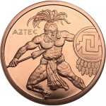 1 oz Aztec Warrior 999 Fine Copper Round GOLD AND SILVER BULLION