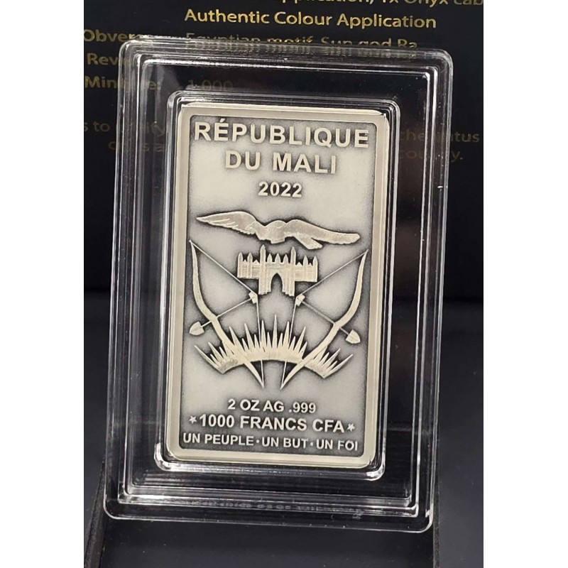 Egypt Icons of Heritage 2 Oz Silver Coin Bar 1000 Francs Mali 2022 GOLD AND SILVER BULLION