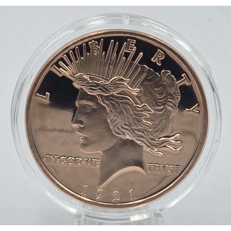 1 oz 999 Peace Dollar 1921 Fine Copper Round coin GOLD AND SILVER BULLION