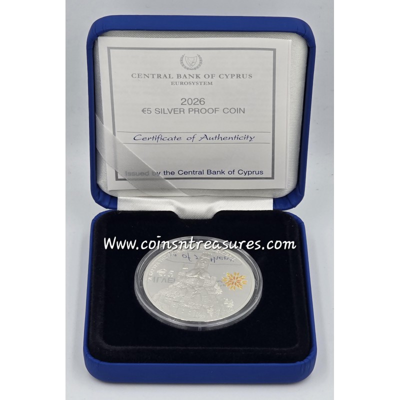 Cyprus 2026 Silver Proof coin Rigainas Castles WORLD COINS