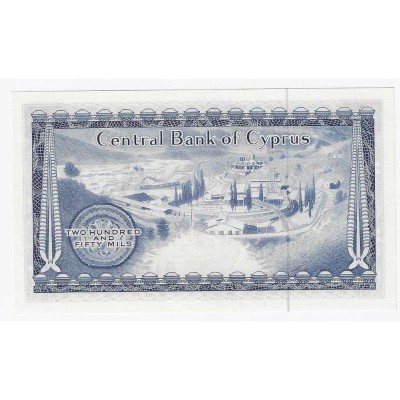 CYPRUS 250 MILS 1.09. 1979 BANKNOTE IN UNC P41c