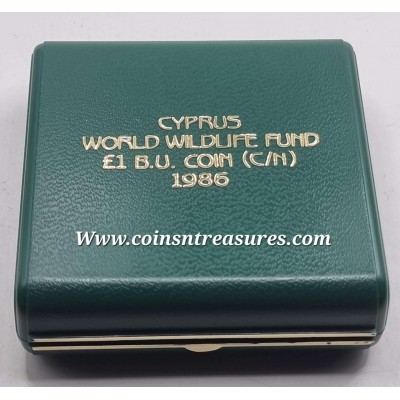 CYPRUS 1986 POUND MOUFLON WWF UNC COIN IN BOX