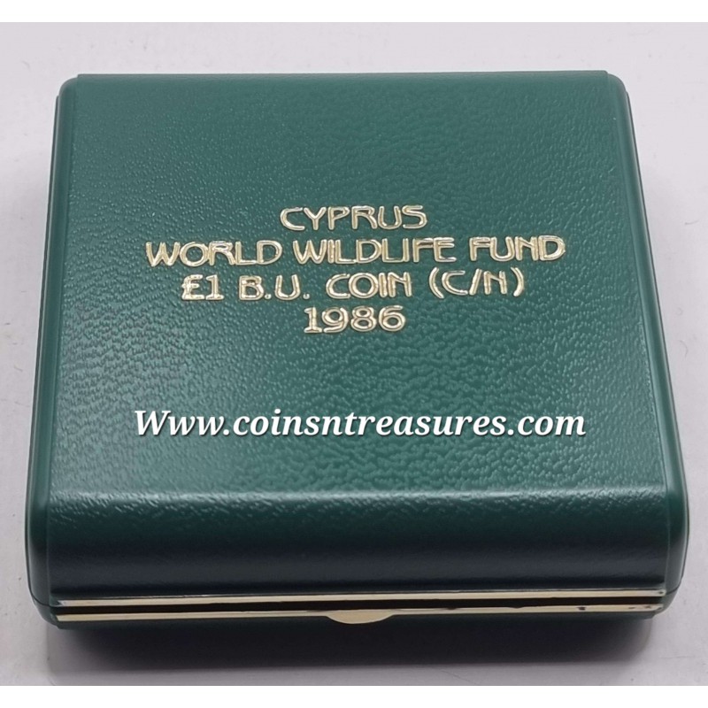 CYPRUS 1986 POUND MOUFLON WWF UNC COIN IN BOX WORLD COINS