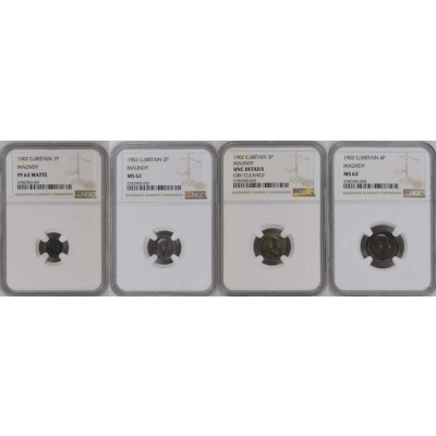 GREAT BRITAIN Complete Maundy set of 4 coins 1902 NGC Graded