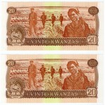 AFRICA ANGOLA 2 CONSECUTIVE 20 KWANZAS 1976 BANKNOTES UNC WORLD BANKNOTES