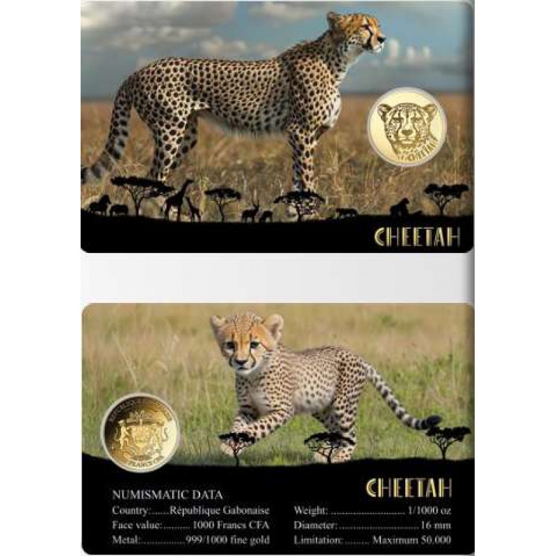 AFRICAN ANIMALS SERIES CHEETAH 1/1000 Oz Gold Coin GOLD AND SILVER BULLION
