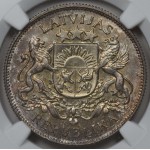 LATVIA SILVER 2 LATI COIN 1926 NGC MS64 WORLD COINS