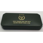 CYPRUS 1976 SILVER PROOF 1 POUND & 500 MILS COINS REFUGEES SET BOX WORLD COINS