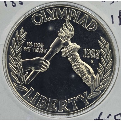 USA 1988 Seoul Olympics Silver Proof Dollar 1988