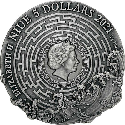 NIUE 2021 DAEDALUS AND ICARUS 2 OZ PURE SILVER COIN