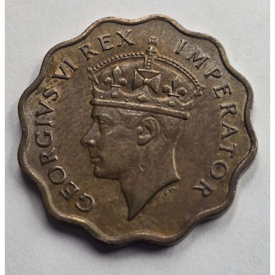 CYPRUS 1 PIASTRE 1942 COIN OF KGVI UNC