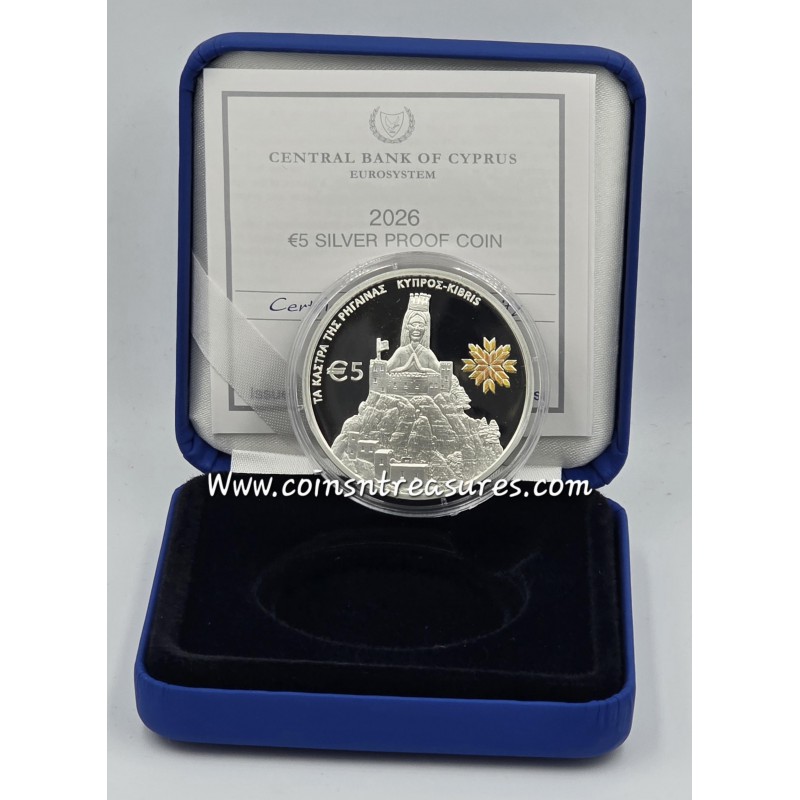 Cyprus 2026 Silver Proof coin Rigainas Castles WORLD COINS