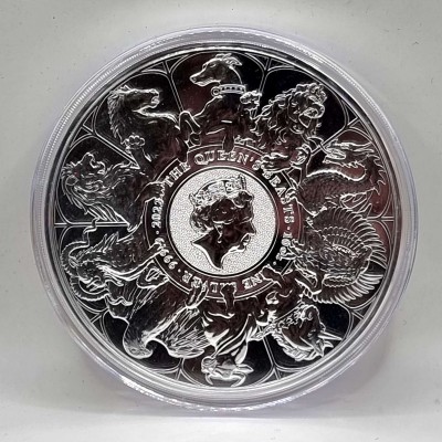 UK 2022 ENGLAND QUEENS BEAST COMPLETER 10 TROY OZ (311gr) SILVER BU