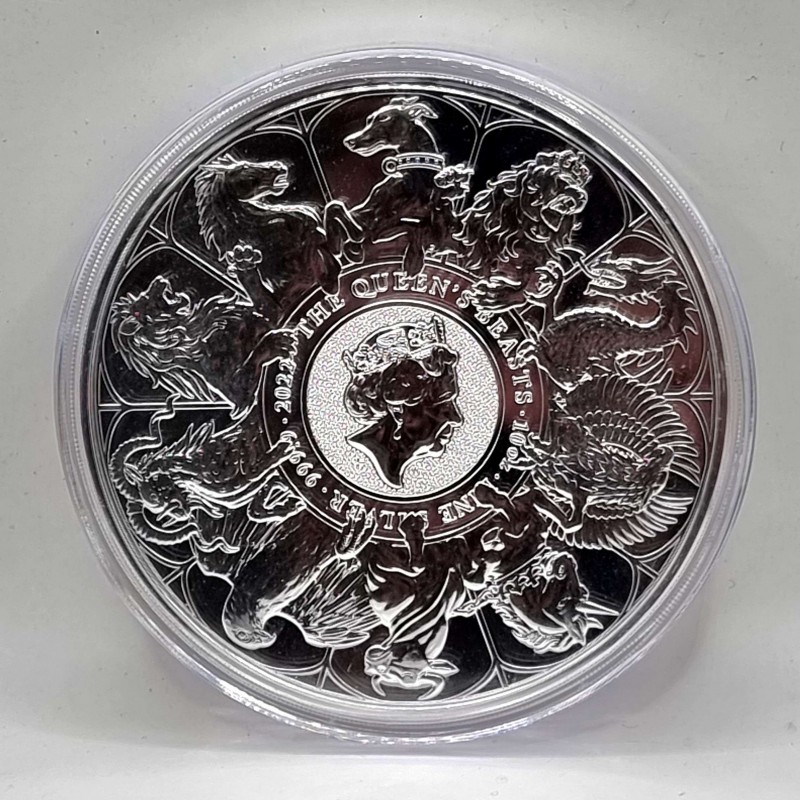 UK 2022 ENGLAND QUEENS BEAST COMPLETER 10 TROY OZ (311gr) SILVER BU GOLD AND SILVER BULLION