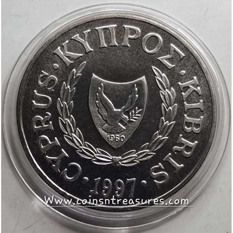 CYPRUS 1997 1 POUND COIN WWF TURTLE CUNI UNC WORLD COINS