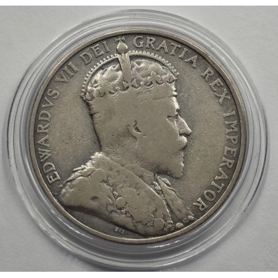 CYPRUS SILVER 18 PIASTRES 1907 KING EDWARD COIN VERY RARE