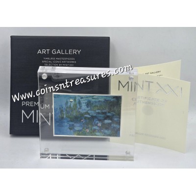 WATER LILIES 2026 Monet 1 Oz Silver Coin Bar Cameroon