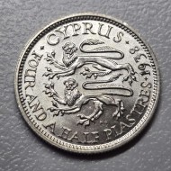 CYPRUS 4.5 SILVER PIASTRE COIN 1938 AU-UNC
