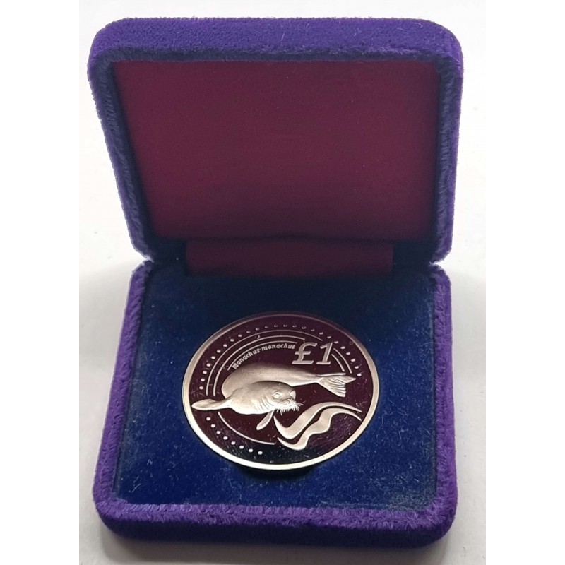 CYPRUS 2005 ONE POUND MONACHUS SEAL UNC COIN IN BOX WORLD COINS