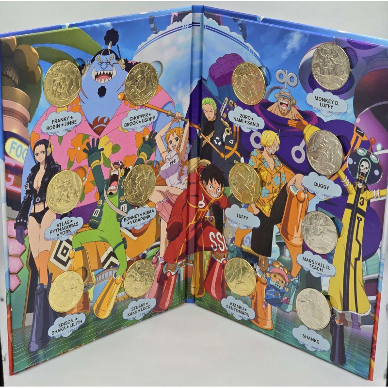 France 2025 One Piece EggHead arc Complete Medal coin Collection in Album WORLD COINS