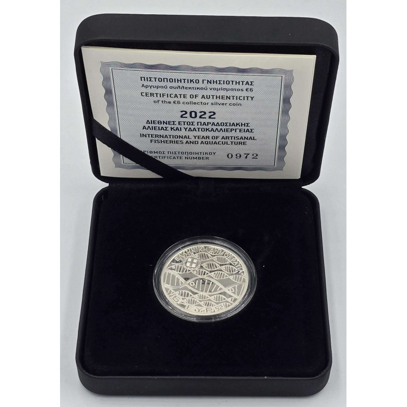 Greece 2022 Year of Aquaculture 6 Euro Silver Coin WORLD COINS