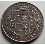 CYPRUS SILVER 18 PIASTRES 1907 KING EDWARD COIN AU+ WORLD COINS