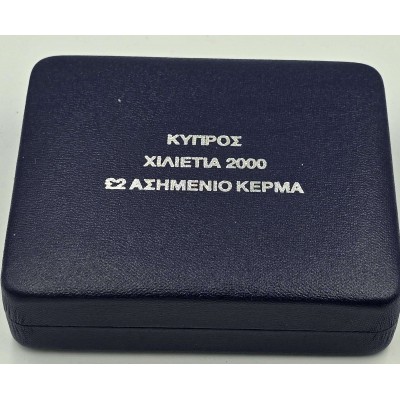 CYPRUS 2000 RARE SILVER PROOF 2 POUNDS TALENT MILLENIUM
