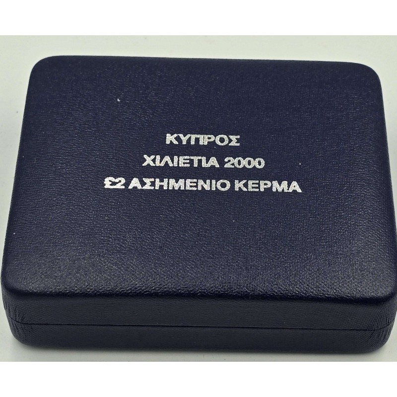 CYPRUS 2000 RARE SILVER PROOF 2 POUNDS TALENT MILLENIUM WORLD COINS