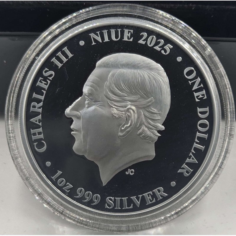 NIUE 2025 $1 Chess QUEEN 1oz Silver Black Proof Coin GOLD AND SILVER BULLION