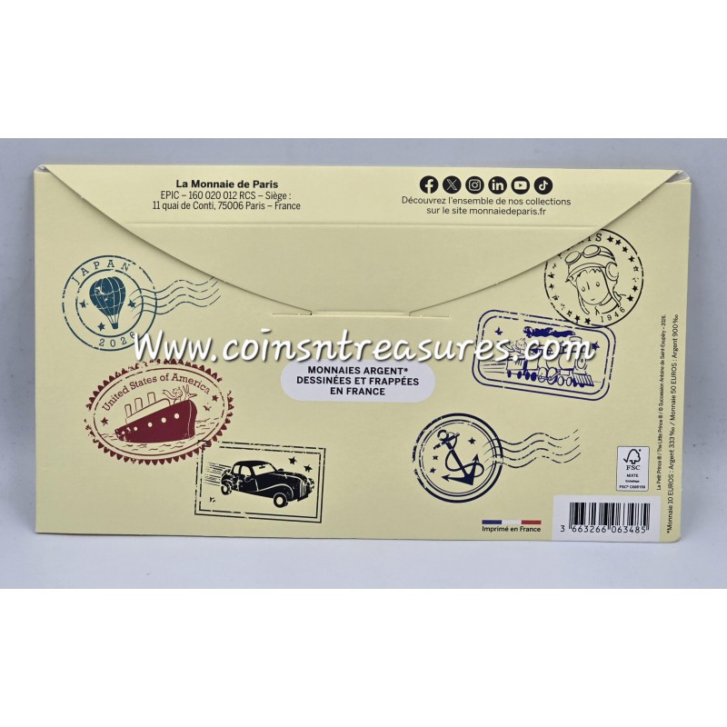 France The Little Prince Duo cardlet 10€ & 50€ silver coins 2026 WORLD COINS