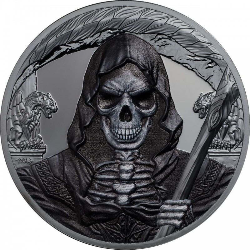 Equatorial Guinea 2018 1000 Francs SILVER PROOF coin 1oz Grim Reaper The Death GOLD AND SILVER BULLION