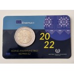 CYPRUS 2022 2 EURO UNC BU IN COIN CARD ERASMUS WORLD COINS