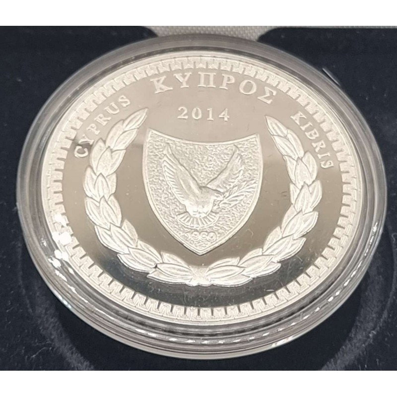 CYPRUS 2014 SILVER PROOF 5 EURO COIN MONTIS WORLD COINS