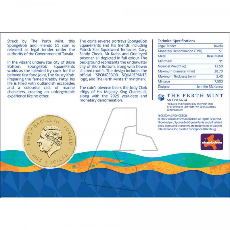 SpongeBob SquarePants and Friends 2025 Collector Coin in Card GOLD AND SILVER BULLION