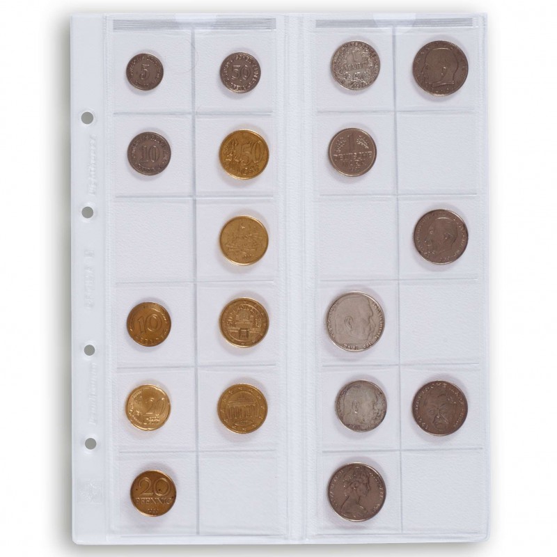 Optima 5 coin sheets, for 24 coins up to 34 mm Ø, clear ACCESSORIES & SUPPLIES