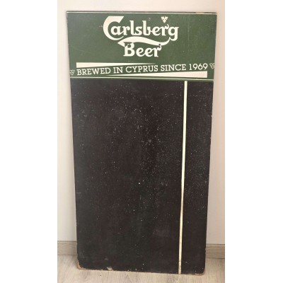 Cyprus Vintage Carlsberg beer Rare Price Cardboard AD Sign 1970