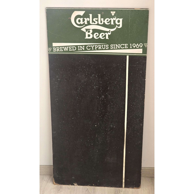 Cyprus Vintage Carlsberg beer Rare Price Cardboard AD Sign 1970 ANTIQUES & OTHER COLLECTIBLES