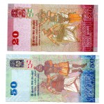 SRI LANKA 2015 - 2017 COMPLETE ANIMAL BANKNOTE SET 5000 1000 500 100 50 20 RUPEES UNC WORLD BANKNOTES