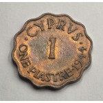 CYPRUS 1 PIASTRE 1944 COIN OF KGVI RED UNC WORLD COINS