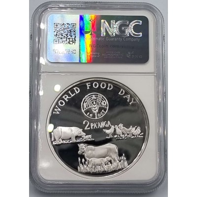 TONGA 1981 SILVER COIN Taufaahau Tupou World Food Day NGC PF67 UCAM