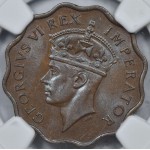 CYPRUS 1 PIASTRE 1944 COIN OF KGVI NGC MS63BN WORLD COINS