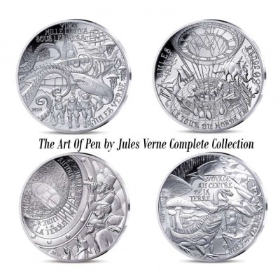 France 2025 Jules Verne Complete Set of 4 Proof Silver Coin