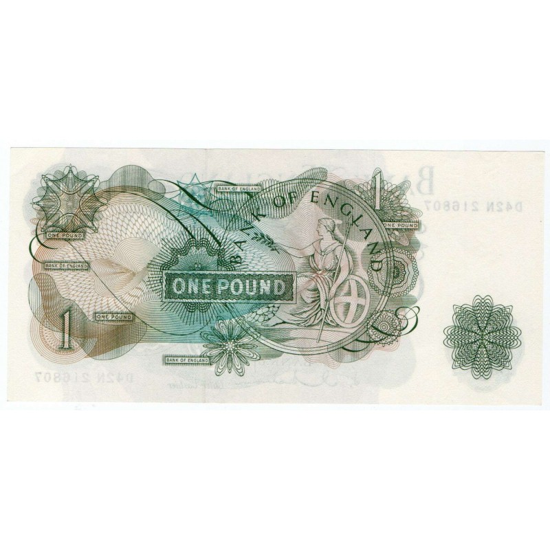 GREAT BRITAIN BANK OF ENGLAND 1 POUND 1970 P374g BANKNOTE QEII UNC WORLD BANKNOTES