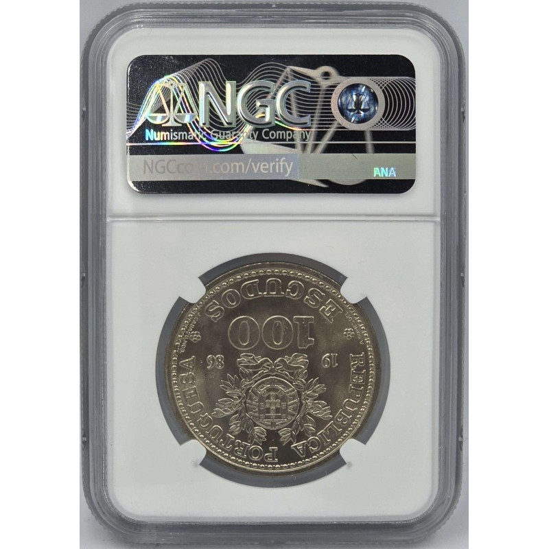 PORTUGAL 1987 SILVER 100 ESCUDOS MEXICO WORLD CUP NGC MS67 WORLD COINS