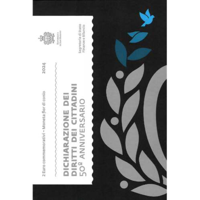 SAN MARINO 2024 DECLARATION OF CIVIL RIGHTS 2 EURO COIN WORLD COINS